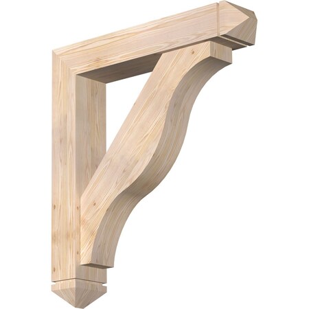 Ekena Millwork Funston Arts and Crafts Smooth Bracket w/ Offset Brace, Douglas Fir, 7 1/2"W x 40"D x 44"H BKT0806X40X44FST03SDF